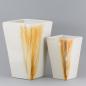 Preview: Vase eckig, groß handbemalt - erdfarben